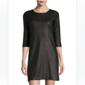 My Tribe Black Leather Shift Dress